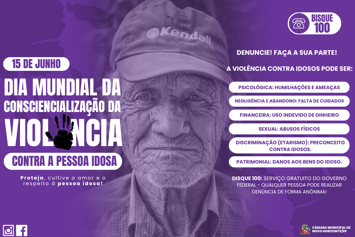 15 de junho: Dia Mundial da Consciencialização da Violência contra a Pessoa Idosa